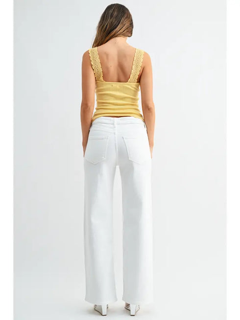 WHITE HIGH RISE JEAN