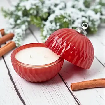 FACETED GLASS ORNAMENT CANDLE