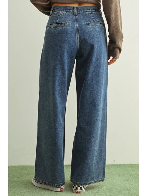 WIDE LEG SOFT DENIM PANTS