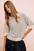 POINTELLE STRIPES KNIT TOP