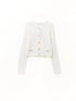 CHIC WHITE GOLD BUTTON CARDI