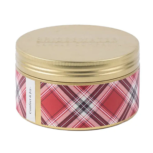 PLAID CANDLE TIN