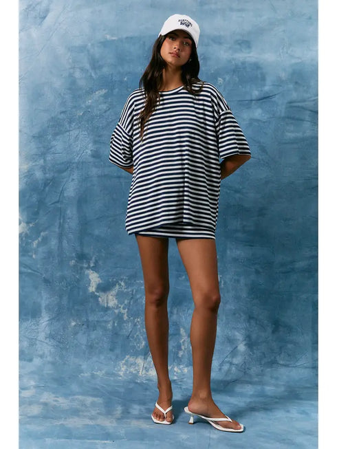 STRIPE SKORT SET
