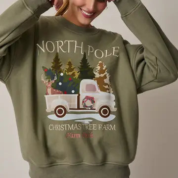 NORTH POLE GRAPHIC SWEATSHIRT