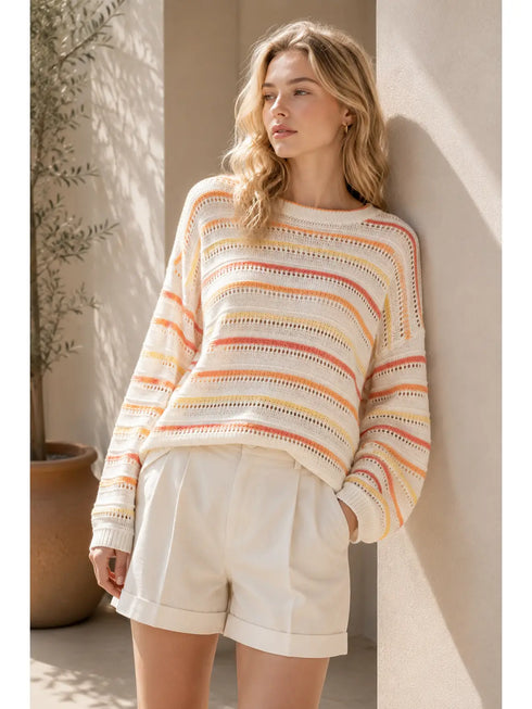 COLOR COMBO LIGHTWEIGHT SWEATER