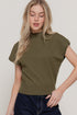 MOCK NECK CAP SLEEVE SWEATER