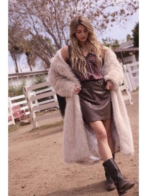 FAUX LEATHER MINI SKIRT