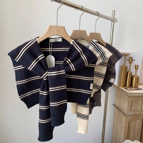 STRIPES KNITTED WRAP