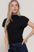 MOCK NECK CAP SLEEVE SWEATER