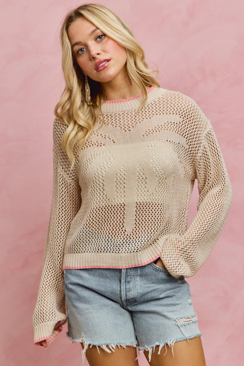 PALM TREE SWEATER TOP