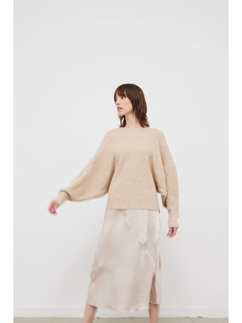RIBBED BATWING SWEATER