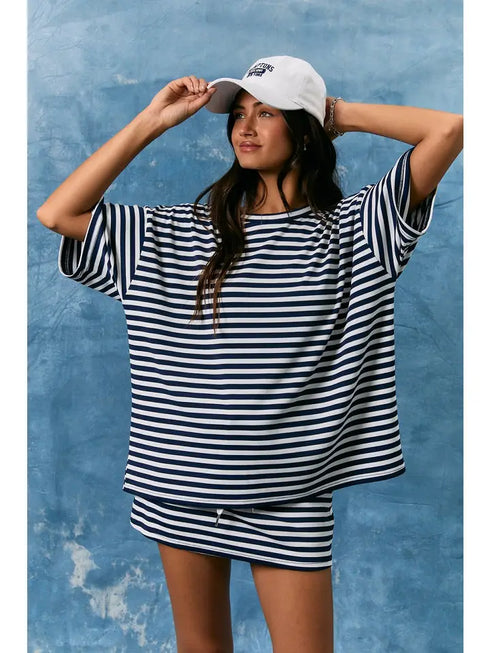 STRIPE SKORT SET