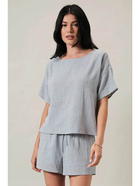 BOAT NECK BOXY TOP