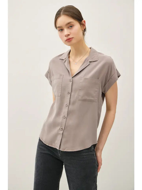 TENCEL BUTTON UP TOP