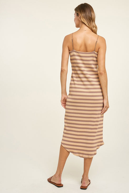 SARAH STRIPED MIDI DRESS
