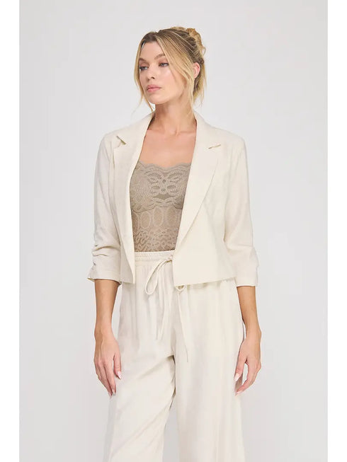 CROPPED LINEN BLAZER