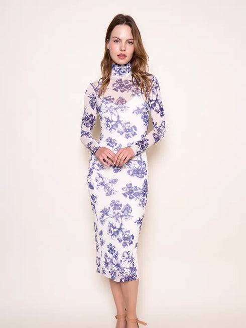 HANA MESH FLORAL DRESS