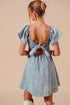 BACK TIE DENIM DRESS