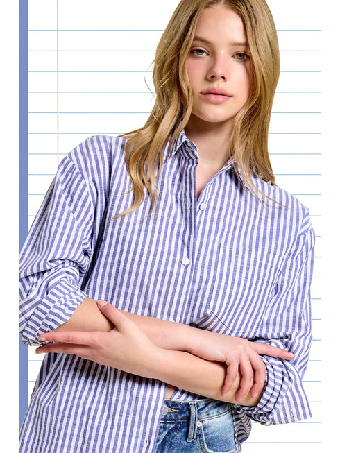 FLORENCE STRIPE BUTTON TOP